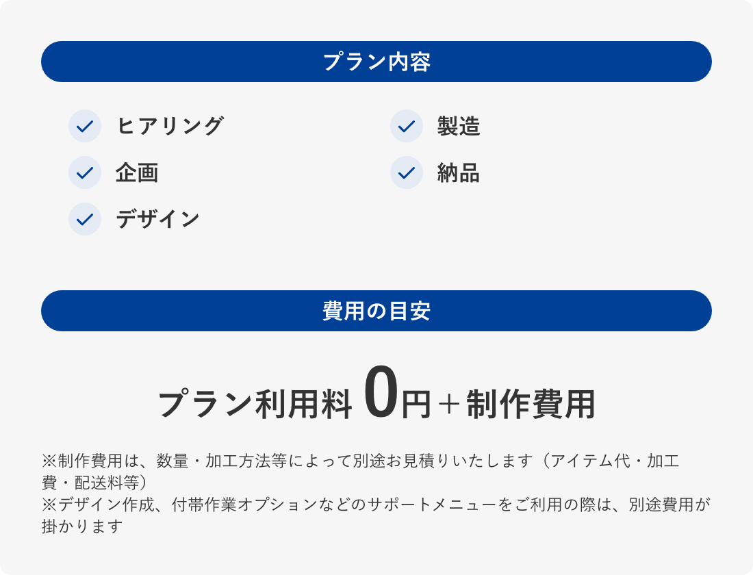 グッズ作成おまかせプラン