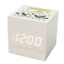 キューブ型木目調LEDクロック