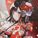 凹凸のあるキャンバス素材にフルカラープリント