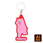 フリー型アンブレラマーカー（クリアレッド）傘に付けられるダイカットアクリルネームタグをフルカラーでオリジナルに 物販などの大ロットはもちろん1個でも注文可能