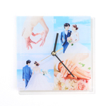 正方形アクリル時計 1個からオリジナルで制作可能 インテリアにぴったり ギフトや記念品にもおすすめ フルカラープリントの安い自作時計