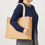 ジュートスクエアトートバッグ（ML）ワイド