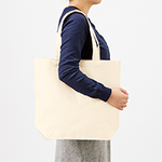 10oz 内ポケット付きオーガニックコットンキャンバストート（ML）