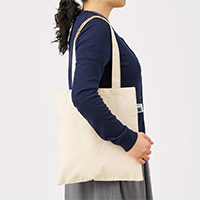 5oz フェアトレードコットンカジュアルフラットバッグ（M）