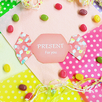 フリーカット 台紙（L）4枚セット