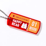 タグ型キーホルダー（クリアレッド）