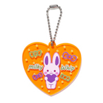 ハート型キーホルダー（クリアオレンジ）