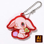 フリー型キーホルダー（クリアレッド）