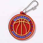 円形キーホルダー（クリアレッド）