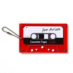 名刺型キーホルダー（クリアレッド）