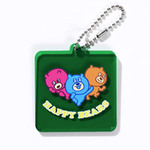 正方形キーホルダー（クリアグリーン）