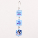 正方形連結キーホルダー（クリアブルー）