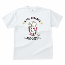 元気なポップコーンのTシャツをオンデマンド転写でオリジナルでプリント　クラスTシャツのテンプレート　GLIMMER 4.4oz ドライTシャツ（レディース）の無料デザインテンプレート