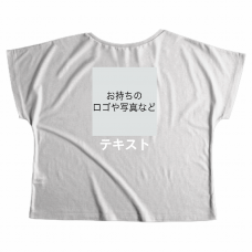 左胸 ロゴ画像＆白文字 ＋ 背中中央 ロゴ画像＆白文字 TRUSS ドルマンTシャツ（レディース） シンプル名入れテンプレート