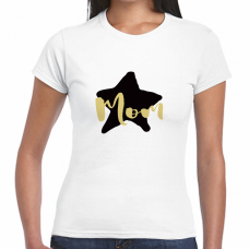 お母さんに星モチーフの親子おそろいTシャツをオリジナルでプリント　親子Tシャツのテンプレート　【アウトレット】GILDAN ジャパンフィットTシャツ（レディース）の無料デザインテンプレート
