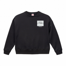 左胸 ロゴ画像＆白文字 ＋ 背中中央 ロゴ画像＆白文字 United Athle 10.0oz T_C ビッグシルエット クルーネックスウェット シンプル名入れテンプレート