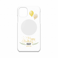 風船がかわいいペットの写真入りPhone 11 ハードカバーケースをオリジナルでプリント　ペットグッズのテンプレート　iPhone 11 ハードカバーケースの無料デザインテンプレート