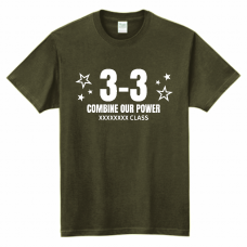 星のデザインが映えるシンプルなクラTをオリジナルでプリント　クラスTシャツのテンプレート　Printstar スーパーライトTシャツの無料デザインテンプレート