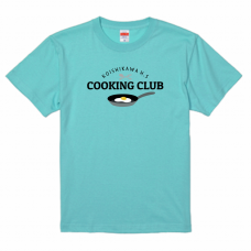 フライパンのイラストがかわいい料理部のTシャツをオリジナルでプリント　料理・文化系部活のテンプレート　United Athle 5.6oz ハイクオリティTシャツの無料デザインテンプレート