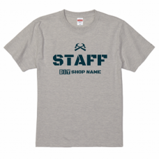 カナヅチのイラスト入りカジュアルなスタッフTシャツをオリジナルでプリント　スタッフTシャツのテンプレート　United Athle 5.6oz ハイクオリティTシャツの無料デザインテンプレート