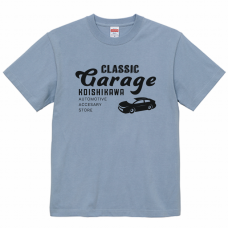 車のイラスト入りヴィンテージ風シルクスクリーンTシャツをオリジナルでプリント　チームウェア・グッズのテンプレート　United Athle 5.6oz ハイクオリティTシャツの無料デザインテンプレート