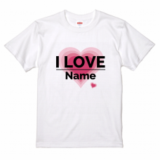 グラデーションのハートがおしゃれなアイラブTシャツをオリジナルでプリント　I LOVE Tシャツのテンプレート　United Athle 5.6oz ハイクオリティTシャツの無料デザインテンプレート